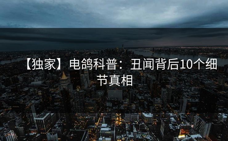 【独家】电鸽科普：丑闻背后10个细节真相
